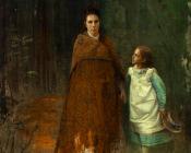 伊凡 尼古拉耶维奇 克拉姆斯柯依 : In the Park, Portrait of the Artist's Wife and Daughter